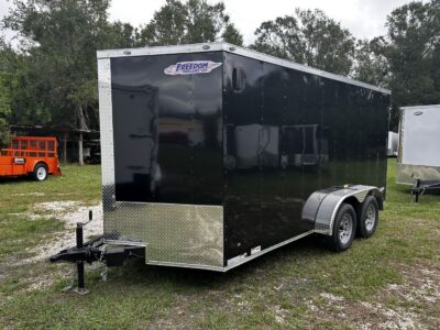 Freedom Trailers 7x14 TA Trailer - Black, Ramp, Side Door, Extra Height - Image 2