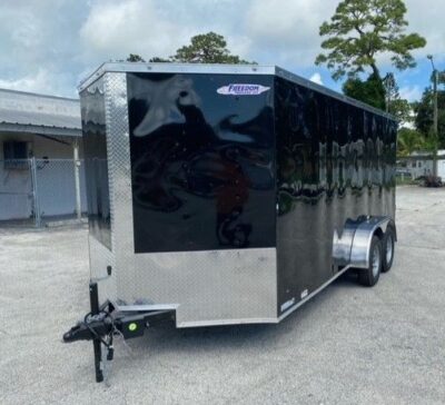 Freedom Trailers 7x16 TA Trailer - Black, Ramp, Side Door, Extra Height - Image 2