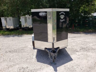 Diamond Cargo 4x6 SA Trailer - Black, Rear Single Door - Image 16