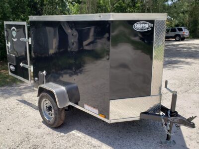 Diamond Cargo 4x6 SA Trailer - Black, Rear Single Door - Image 13