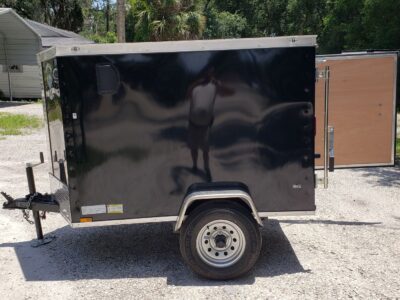 Diamond Cargo 4x6 SA Trailer - Black, Rear Single Door - Image 3