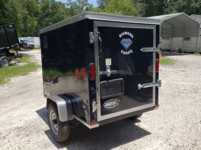 Diamond Cargo 4x6 SA Trailer - Black, Rear Single Door - Image 6