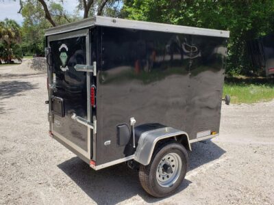 Diamond Cargo 4x6 SA Trailer - Black, Rear Single Door - Image 10