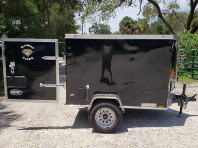 Diamond Cargo 4x6 SA Trailer - Black, Rear Single Door - Image 11