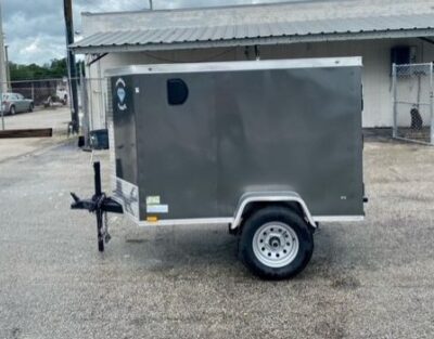 Diamond Cargo 4x6 SA Trailer - Silver Frost, Rear Single Door - Image 3