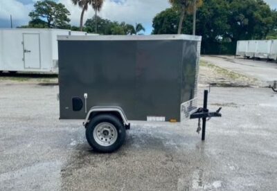 Diamond Cargo 4x6 SA Trailer - Silver Frost, Rear Single Door