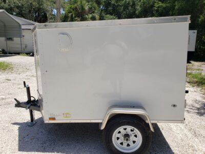 Diamond Cargo 4x6 SA Trailer - White, Rear Single Door - Image 5