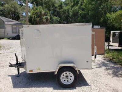 Diamond Cargo 4x6 SA Trailer - White, Rear Single Door - Image 4