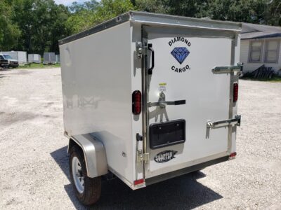 Diamond Cargo 4x6 SA Trailer - White, Rear Single Door - Image 7