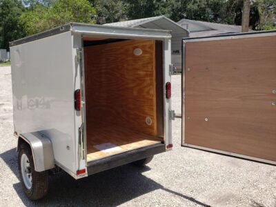 Diamond Cargo 4x6 SA Trailer - White, Rear Single Door - Image 6