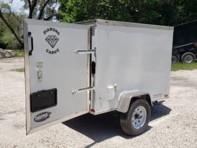 Diamond Cargo 4x6 SA Trailer - White, Rear Single Door - Image 10