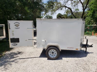 Diamond Cargo 4x6 SA Trailer - White, Rear Single Door - Image 12