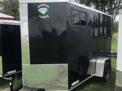 Diamond Cargo 5x10 SA Trailer - Black, Ramp, Side Door, Extra Height, Window