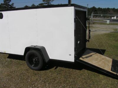 Diamond Cargo 5x10 SA Trailer - White, Ramp, Side Door, Blackout - Image 4