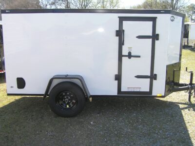 Diamond Cargo 5x10 SA Trailer - White, Ramp, Side Door, Blackout