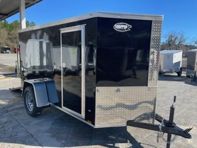 Diamond Cargo 5x12 SA Trailer - Black, Ramp, Side Door