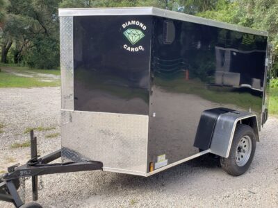 Diamond Cargo 5x8 SA Trailer - Black, Double Doors, Side Door - Image 2