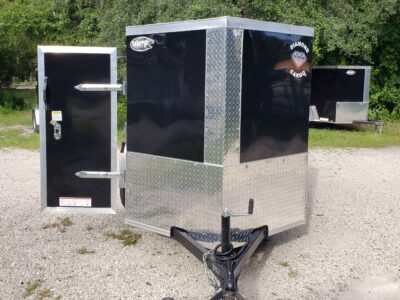 Diamond Cargo 5x8 SA Trailer - Black, Double Doors, Side Door - Image 14