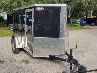 Diamond Cargo 5x8 SA Trailer - Black, Double Doors, Side Door - Image 15