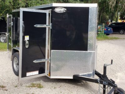 Diamond Cargo 5x8 SA Trailer - Black, Double Doors, Side Door - Image 13