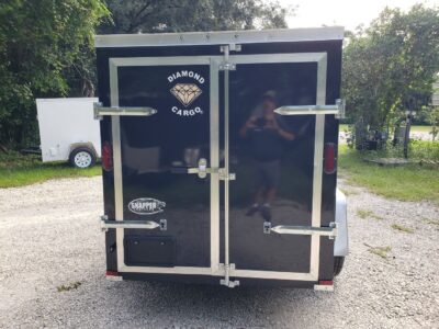 Diamond Cargo 5x8 SA Trailer - Black, Double Doors, Side Door - Image 8