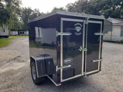 Diamond Cargo 5x8 SA Trailer - Black, Double Doors, Side Door - Image 6