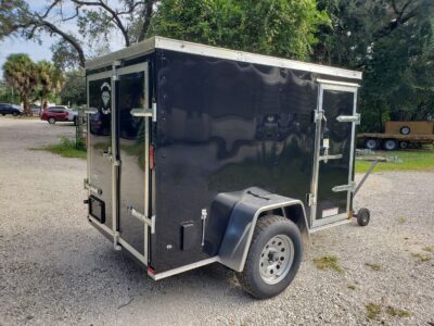 Diamond Cargo 5x8 SA Trailer - Black, Double Doors, Side Door - Image 10