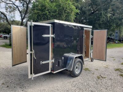 Diamond Cargo 5x8 SA Trailer - Black, Double Doors, Side Door - Image 9