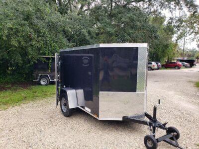 Diamond Cargo 5x8 SA Trailer - Black, Barn Doors - Image 5