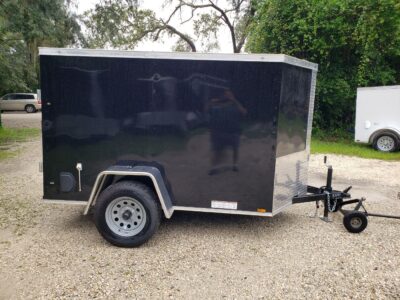 Diamond Cargo 5x8 SA Trailer - Black, Barn Doors