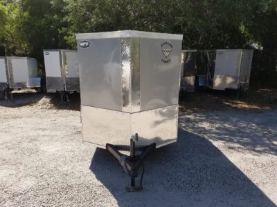 Diamond Cargo 5x8 SA Trailer - Silver Frost, Ramp, Side Door, Side Vents - Image 14