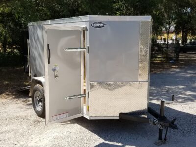 Diamond Cargo 5x8 SA Trailer - Silver Frost, Ramp, Side Door, Side Vents - Image 11