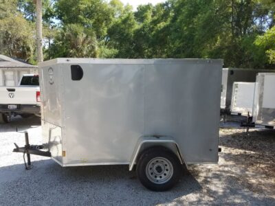 Diamond Cargo 5x8 SA Trailer - Silver Frost, Ramp, Side Door, Side Vents - Image 2