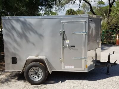 Diamond Cargo 5x8 SA Trailer - Silver Frost, Ramp, Side Door, Side Vents