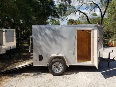 Diamond Cargo 5x8 SA Trailer - Silver Frost, Ramp, Side Door, Side Vents - Image 9