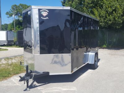 Diamond Cargo 6x10 SA Trailer - Black, Barn Doors, Side Door, Extra Height - Image 2