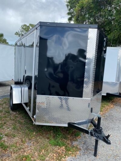 Diamond Cargo 6x10 SA Trailer - Black, Ramp, Side Door, Extra Height