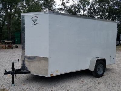 Diamond Cargo 6x12 SA Trailer - White, Barn Doors, Side Door, Extra Height - Image 3