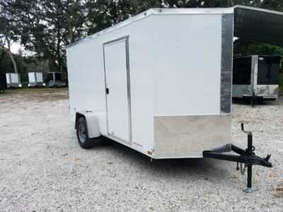 Diamond Cargo 6x12 SA Trailer - White, Barn Doors, Side Door, Extra Height - Image 16