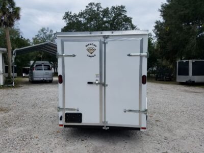 Diamond Cargo 6x12 SA Trailer - White, Barn Doors, Side Door, Extra Height - Image 9