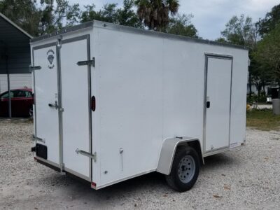 Diamond Cargo 6x12 SA Trailer - White, Barn Doors, Side Door, Extra Height - Image 11