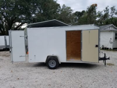 Diamond Cargo 6x12 SA Trailer - White, Barn Doors, Side Door, Extra Height - Image 12