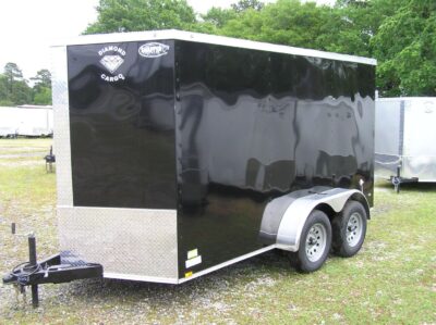 Diamond Cargo 6x12 TA Trailer - Black, Barn Doors, Side Door, Extra Height - Image 2