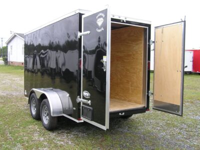 Diamond Cargo 6x12 TA Trailer - Black, Barn Doors, Side Door, Extra Height - Image 4