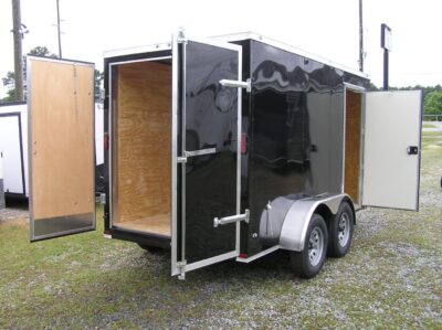 Diamond Cargo 6x12 TA Trailer - Black, Barn Doors, Side Door, Extra Height - Image 8