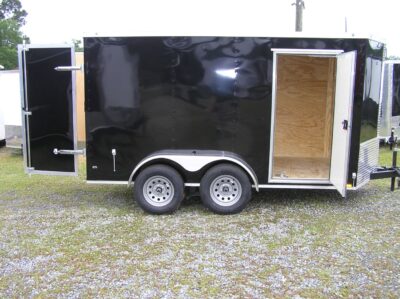 Diamond Cargo 6x12 TA Trailer - Black, Barn Doors, Side Door, Extra Height - Image 10