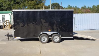 Diamond Cargo 6x14 TA Trailer - Black, Ramp, Side Door, Extra Height, D-Rings, Insulated Ceiling - Image 4