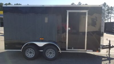 Diamond Cargo 6x14 TA Trailer - Black, Ramp, Side Door, Extra Height, D-Rings, Insulated Ceiling