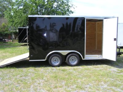 Diamond Cargo 8.5x14 TA Trailer - Black, Ramp, Side Door, D-Rings - Image 9