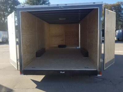 Diamond Cargo 8.5x24 TA Trailer - Charcoal Gray, Barn Doors, Side Door, D-Rings, ThermaCool Ceiling Liner - Image 5